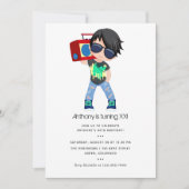 Invitation Hip hop thème Boy Birthday (Devant)