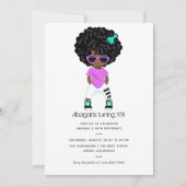 Invitation Hip hop thème Fille Anniversaire (Devant)