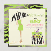 Invitation Hip mama, citron vert baby shower (Devant / Derrière)