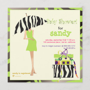 Invitation Hip mama, citron vert baby shower