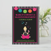 Invitation HIP RETRO MODERNE Sassy Girl Anniversaire (Debout devant)