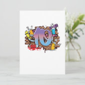 Invitation Hiphop Dancer Graffiti Artist Typography 10th Birt (Debout devant)