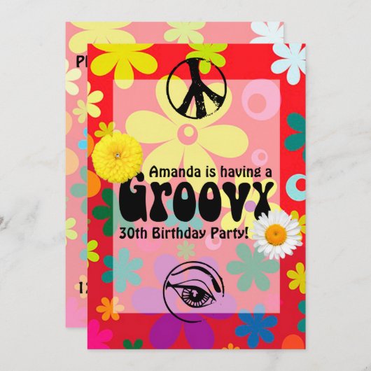 Invitation Hippie (Devant / Derrière)