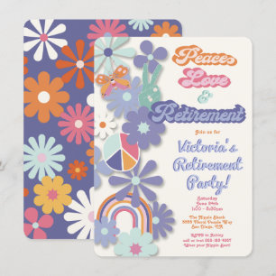 Invitation Hippie 1960's 1970's Paix Amour & Retraite