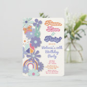Invitation Hippie 1960's Peace Love & Party Anniversaire (Debout devant)
