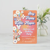 Invitation Hippie 1960's Peace Love & Party Anniversaire I (Debout devant)