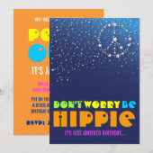 Invitation Hippie : 50e anniversaire de la fête de la Paix (Devant / Derrière)