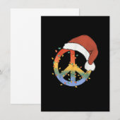 Invitation Hippie Christmas Peace Sign Happy Holidays Xmas Li (Devant / Derrière)