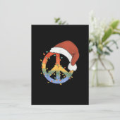 Invitation Hippie Christmas Peace Sign Happy Holidays Xmas Li (Debout devant)