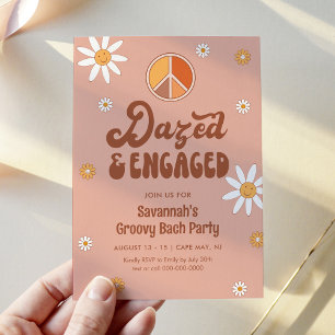 Invitation HIPPIE DAZE Dazed & Engagé Bachelorette Party