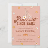 Invitation HIPPIE DAZE Peace Out Chiffres simples 10e anniver (Devant)