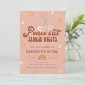 Invitation HIPPIE DAZE Peace Out Chiffres simples 10e anniver (Debout devant)