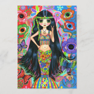 Invitation hippie de sirène de fille