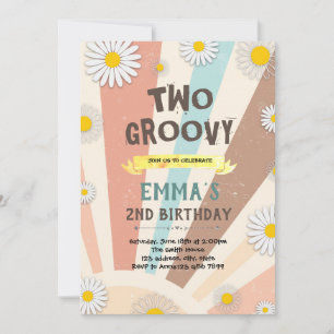Invitation hippie fleur groovy des années 60