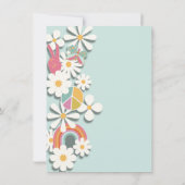 Invitation Hippie Flower Power les années 70 60s Anniversaire (Dos)