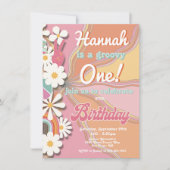 Invitation Hippie Flower Power les années 70 60s Anniversaire (Devant)