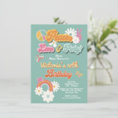 Invitation Hippie Flower Power les années 70 60s Anniversaire (Debout devant)
