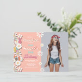 Invitation Hippie Flower Power les années 70 60s Anniversaire (Debout devant)