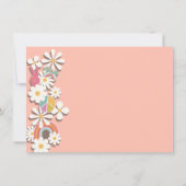 Invitation Hippie Flower Power les années 70 60s Anniversaire (Dos)