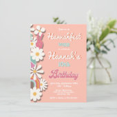 Invitation Hippie Flower Power les années 70 60s fête d'anniv (Debout devant)