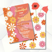 Invitation Hippie Flower Power les années 70 60s fête d'anniv
