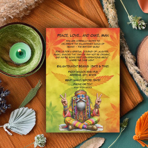 Invitation Hippie Guru Anniversaire