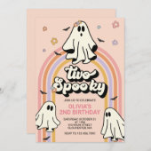 Invitation Hippie Halloween deux anniversaire Éffrayant (Devant / Derrière)