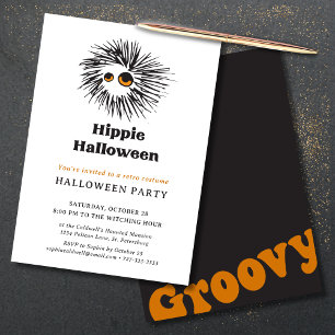 Invitation Hippie Halloween Retro Costume Party