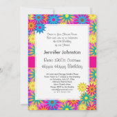 Invitation Hippie Happy 1960 Retro Theme Flower Party (Dos)