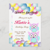 Invitation hippie hibiscus multicolore (Devant / Derrière)