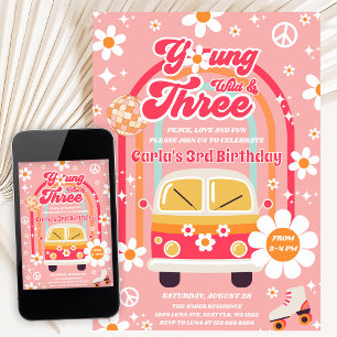 Invitation Hippie Jeune Sauvage & Trois Groovy 3e Anniversair