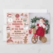 Invitation Hippie Noël Obéissant Premier anniversaire Photo (Devant)