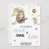 Invitation * Hippie Paix & Amour Camping Parties scintillant  (Devant)