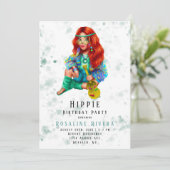 Invitation Hippie Preteen Fille fête d'anniversaire (Debout devant)