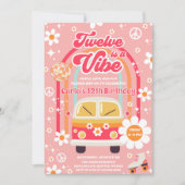 Invitation Hippie Rainbow Twelve Is A Vibe 12th Birthday (Devant)