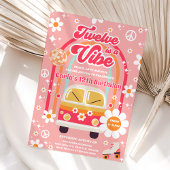 Invitation Hippie Rainbow Twelve Is A Vibe 12th Birthday