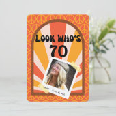 Invitation Hippie rétro Lever de soleil personnalisés Anniver (Debout devant)