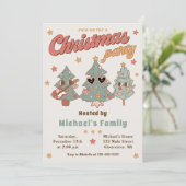 Invitation Hippie Super rétro Rockin' Christmas Tree Party (Debout devant)