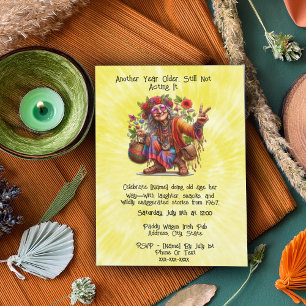 Invitation Hippie Vibes Anniversaire supérieur - Jalon Super