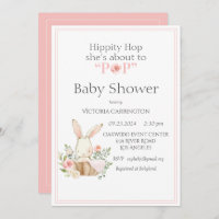 Hippity Hop Bunny rose Baby shower moderne