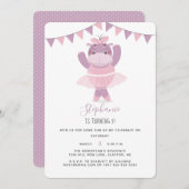 Invitation Hippo Ballerina (Devant / Derrière)