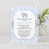 Invitation Hippo bleu, Baby shower (Debout devant)