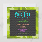 Invitation Hippo mignon ; camo vert vif, camouflage (Dos)