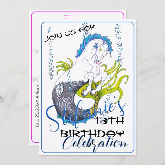 Invitation Hippocampe (crâne) (Devant / Derrière)