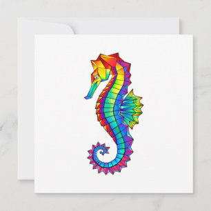 Invitation Hippocampe polygonal arc-en-ciel