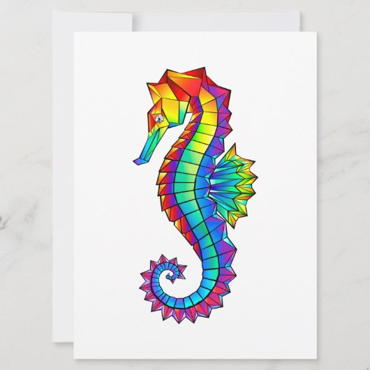 Invitation Hippocampe polygonal arc-en-ciel (Devant)