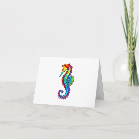 Invitation Hippocampe polygonal arc-en-ciel (Devant)