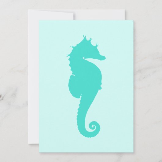 Invitation Hippocampe Turquoise (Devant)