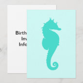 Invitation Hippocampe Turquoise (Devant / Derrière)