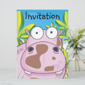 Invitation Hippopotame (Debout devant)